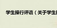 學生操行評語(關于學生操行評語介紹)