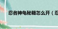 忍者神龜秘籍怎么開(忍者神龜秘籍)