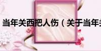 當年關西把人傷(關于當年關西把人傷介紹)
