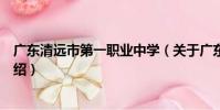 廣東清遠市第一職業中學(關于廣東清遠市第一職業中學介紹)