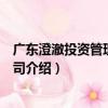 廣東澄澈投資管理有限公司（關于廣東澄澈投資管理有限公司介紹）