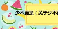少不更是(關于少不更是簡介)