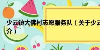 少云鎮大佛村志愿服務隊(關于少云鎮大佛村志愿服務隊簡介)