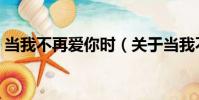 當我不再愛你時(關于當我不再愛你時介紹)