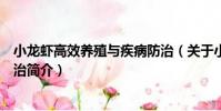 小龍蝦高效養殖與疾病防治(關于小龍蝦高效養殖與疾病防治簡介)