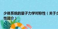 少體系統的量子力學對稱性(關于少體系統的量子力學對稱性簡介)