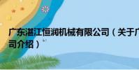 廣東湛江恒潤機械有限公司(關于廣東湛江恒潤機械有限公司介紹)