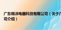 廣東烜洋電器科技有限公司(關于廣東烜洋電器科技有限公司介紹)