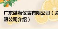 廣東湛海儀表有限公司(關于廣東湛海儀表有限公司介紹)