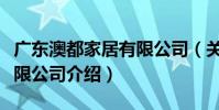 廣東澳都家居有限公司(關于廣東澳都家居有限公司介紹)