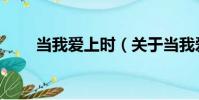 當我愛上時(關于當我愛上時介紹)