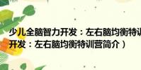 少兒全腦智力開發:左右腦均衡特訓營(關于少兒全腦智力開發:左右腦均衡特訓營簡介)
