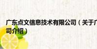 廣東點文信息技術有限公司(關于廣東點文信息技術有限公司介紹)