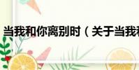 當我和你離別時(關于當我和你離別時介紹)