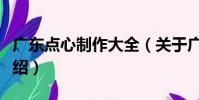 廣東點心制作大全(關于廣東點心制作大全介紹)
