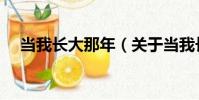 當我長大那年(關于當我長大那年介紹)