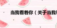 當我看著你(關于當我看著你介紹)