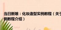 當日新娘:化妝造型實例教程(關于當日新娘:化妝造型實例教程介紹)