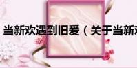 當新歡遇到舊愛(關于當新歡遇到舊愛介紹)