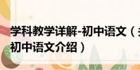 學科教學詳解-初中語文(關于學科教學詳解-初中語文介紹)