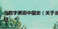 當數字邂逅中國史(關于當數字邂逅中國史介紹)