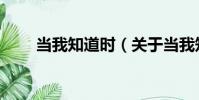 當我知道時(關于當我知道時介紹)