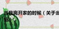當我離開家的時候(關于當我離開家的時候介紹)
