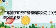 廣東獅子匯資產管理有限公司(關于廣東獅子匯資產管理有限公司介紹)