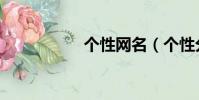 個性網名(個性分析)
