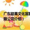廣東甜果文化宮股份有限公司（關于廣東甜果文化宮股份有限公司介紹）
