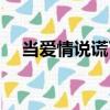 當愛情說謊了（關于當愛情說謊了介紹）