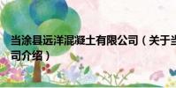 當涂縣遠洋混凝土有限公司(關于當涂縣遠洋混凝土有限公司介紹)