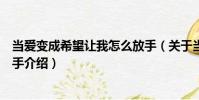 當愛變成希望讓我怎么放手(關于當愛變成希望讓我怎么放手介紹)