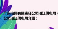 廣東電網有限責任公司湛江供電局(關于廣東電網有限責任公司湛江供電局介紹)