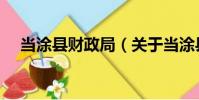 當涂縣財政局(關于當涂縣財政局介紹)