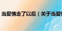 當愛情走了以后(關于當愛情走了以后介紹)