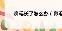 鼻毛長了怎么辦(鼻毛長怎么辦)