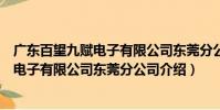 廣東百望九賦電子有限公司東莞分公司(關于廣東百望九賦電子有限公司東莞分公司介紹)