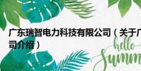 廣東瑞智電力科技有限公司(關于廣東瑞智電力科技有限公司介紹)