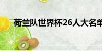 荷蘭隊世界杯26人大名單(荷蘭隊徽)