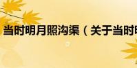 當時明月照溝渠(關于當時明月照溝渠介紹)