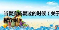 當愛變成愛過的時候(關于當愛變成愛過的時候介紹)