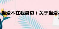 當愛不在我身邊(關于當愛不在我身邊介紹)