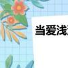 當愛淺淺（關于當愛淺淺介紹）