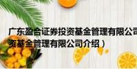 廣東盈合證券投資基金管理有限公司(關于廣東盈合證券投資基金管理有限公司介紹)