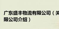 廣東盛豐物流有限公司(關于廣東盛豐物流有限公司介紹)