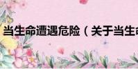 當生命遭遇危險(關于當生命遭遇危險介紹)