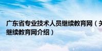 廣東省專業技術人員繼續教育網(關于廣東省專業技術人員繼續教育網介紹)