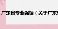廣東省專業強鎮(關于廣東省專業強鎮介紹)
