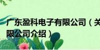 廣東盈科電子有限公司(關于廣東盈科電子有限公司介紹)